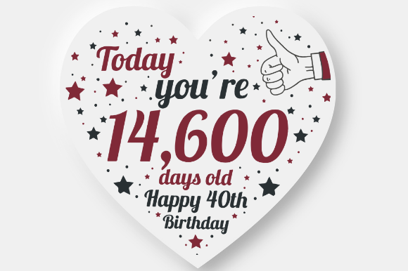40TH BIRTHDAY CARD Graphic Design for Crafts and More