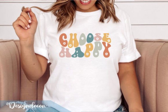 Choose Happy Retro Wavy SVG for Crafts and Graphics