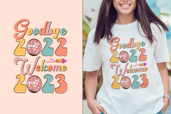 Goodbye Happy New Year Retro SVG Design for Crafts and Graphics