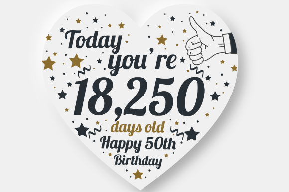 HEART 50TH BIRTHDAY GIFT Graphic Design for Crafts