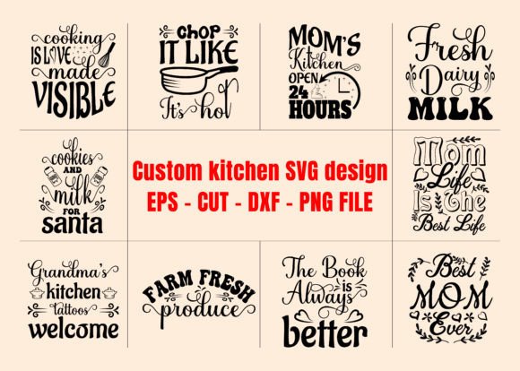 Kitchen SVG Bundle Design for Crafts and Graphics