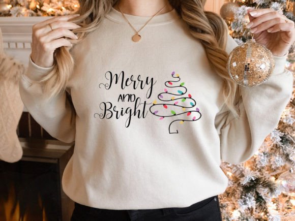 Merry and Bright SVG - Christmas Quote for Graphics and Crafts