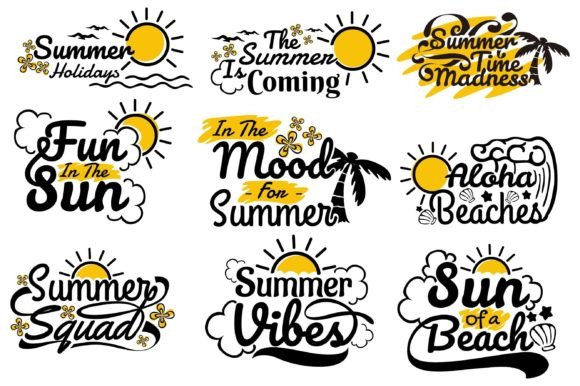 SVG Summer Quote Designs Collection for Graphics and Crafts